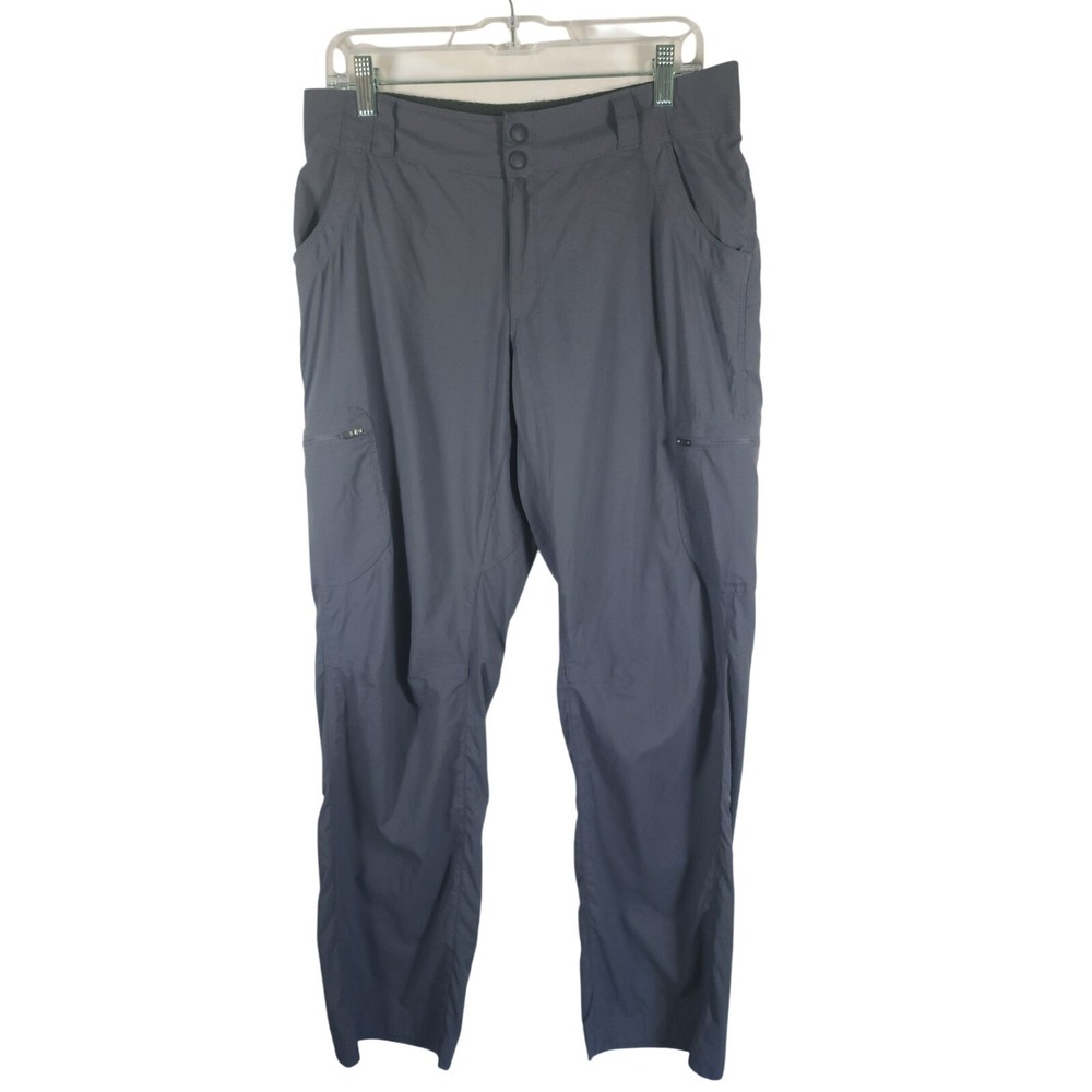 LL Bean Womens 10 Reg Hiking Pants Gray Stretch Cargo Trail Trekking Gorpcore
